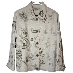 VTG Anii By Natural Women's M Rayon Cotton Paisley Floral Lined Jacket Boho